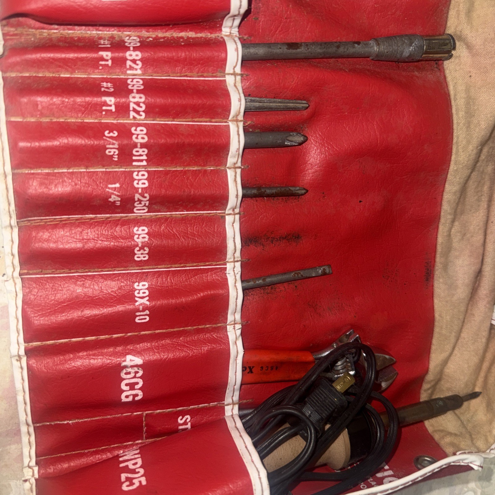 Xcelite Service Master no. 99SMW Red roll up tool kit gallery