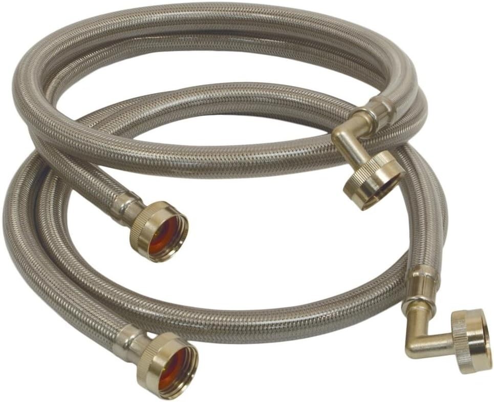 Everbilt 4' Polymer Coated Stainless Steel Washing Machine Connector 2-Pack gallery