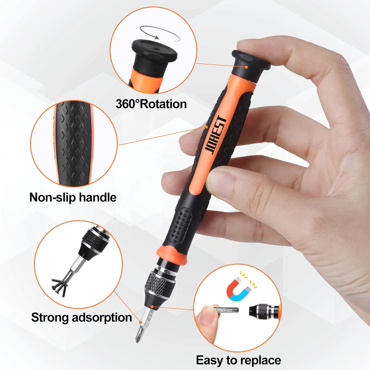 JOREST 24Pcs Small Precision Screwdriver Set with Torx T5 T6 T8 T9, Y00, Star P5 gallery