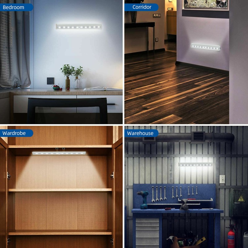 10LED Battery Powered Portable Motion Sensor Light Wireless Night Cabinet Closet gallery