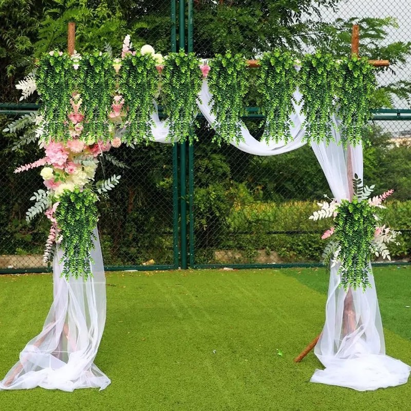4 Pack Artificial Eucalyptus Leaf Rattan Fake Hanging Plant gallery