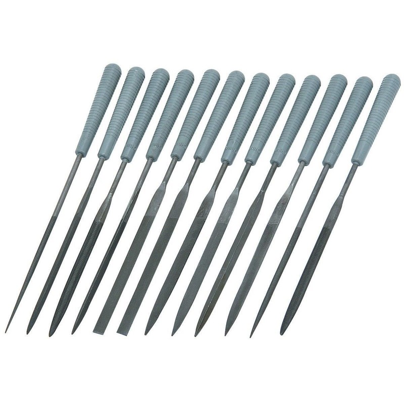 12 Piece Precision Needle Mini Smal File Set Assorted Shaped Poly Handles gallery