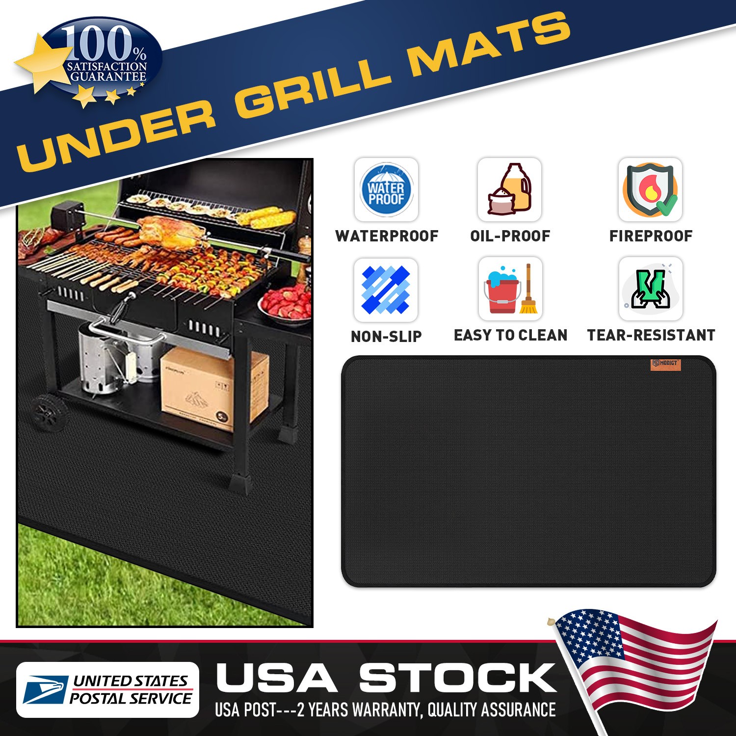30 X 48 Inches under Grill Mats for Outdoor Grill Easy to Clean Reusable Grill gallery