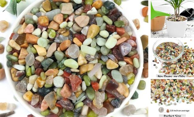 2LB Succulent and Cactus Pebbles, 3/8 Inch Pebbles for Indoor 2 Pounds Colorful gallery