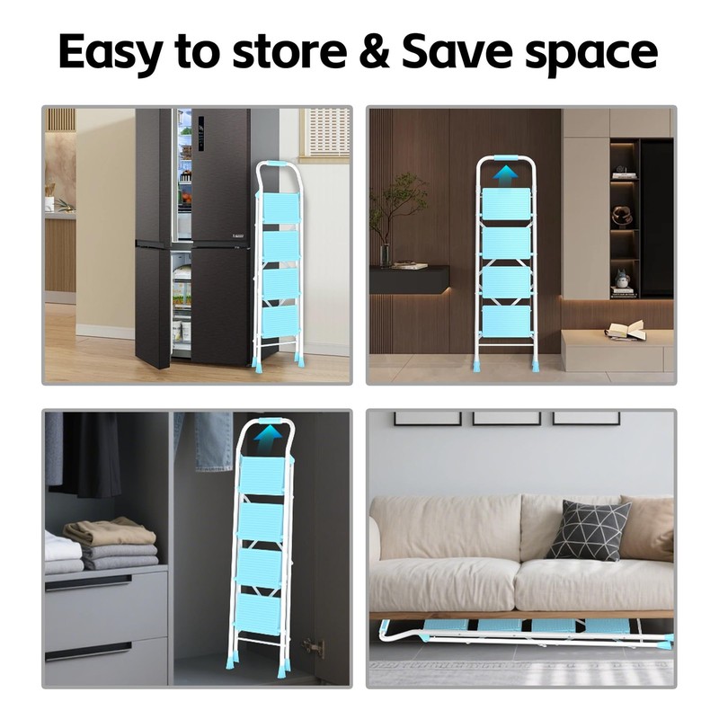 Step Ladder Foldable Folding Stool - for Home Adults Kitchen 4 Stepping Exten... gallery
