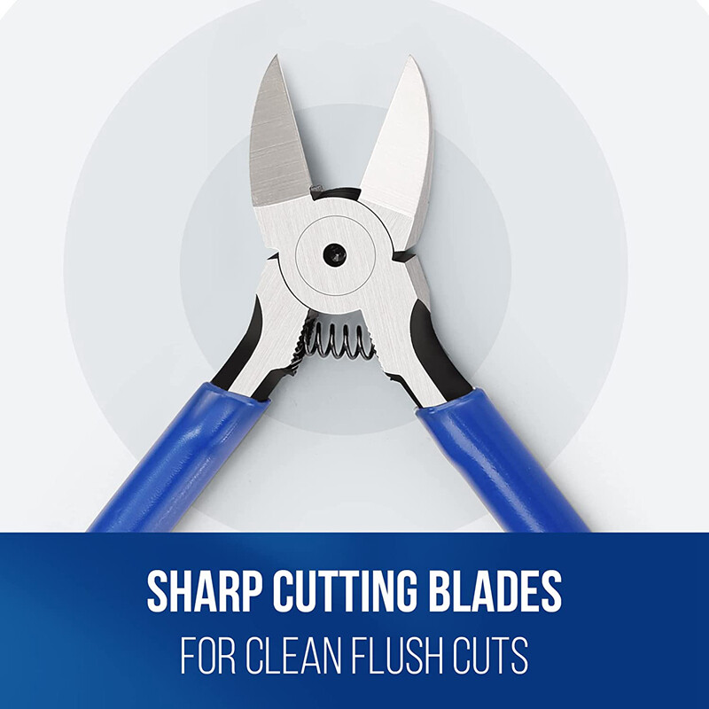 WORKPRO 2PC Wire Cutters 6 Inch Precision Flush Cutter Spring Loaded Side Pliers gallery