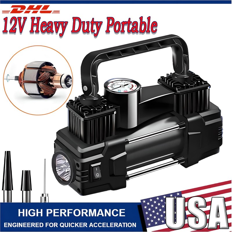 12V Heavy Duty Portable Air Compressor Car Tire Inflator Electric Pump Auto NEW gallery