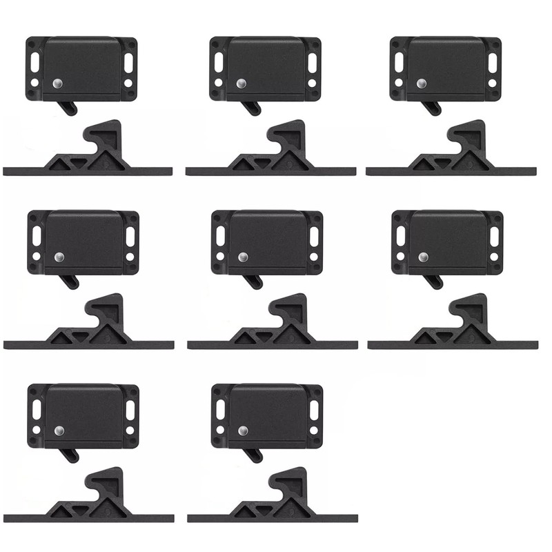 8 Pack Grabber Catches 8 LB Pull Force Cabinet Doors Push to Close Latch RV gallery