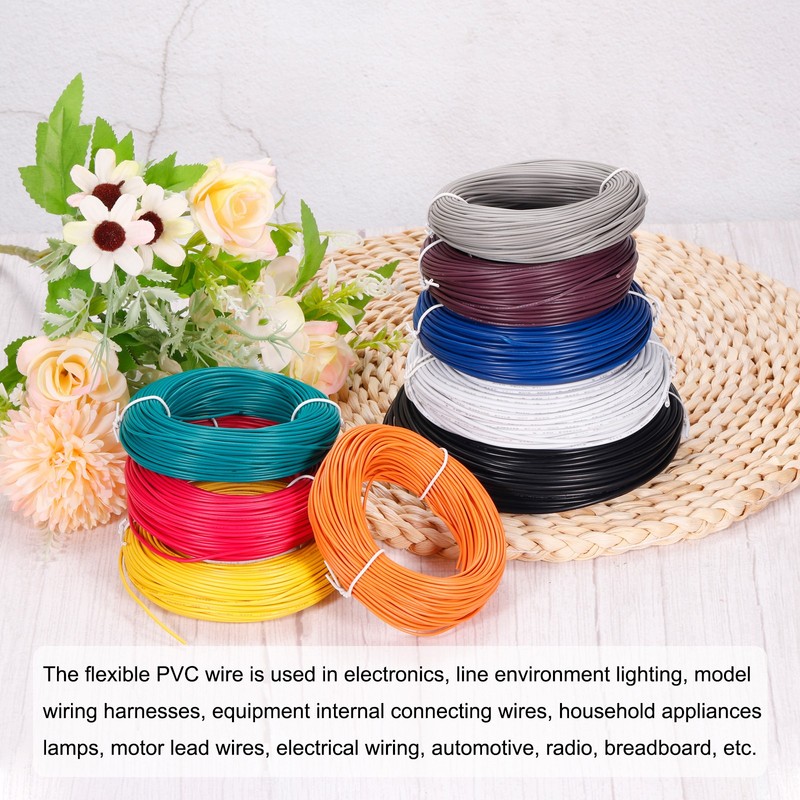 18AWG 18 Gauge Stranded Hook-Up Wire PVC Tinned Copper Wire 15m/50ft Blue gallery