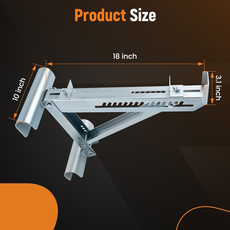 2-Piece Ladder Work Bracket 440lbs Load Capacity 20in Platform Adjustable Steel gallery