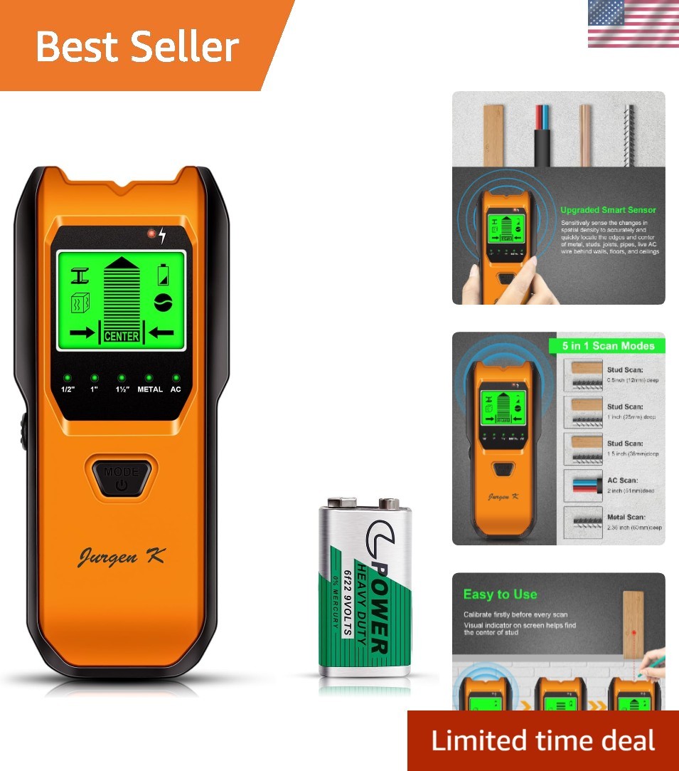 Multifunctional Stud Locator - Detect Metal, AC Wires & More Effortlessly gallery