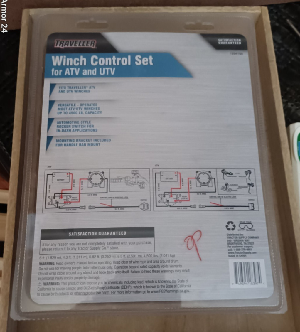 Traveller 1294150 Winch Control Set - New Open Box ATV or UTV 4,500 lb Capacity gallery