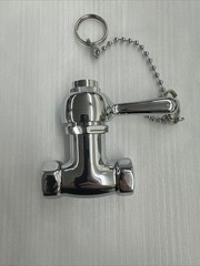 Chrome Self Closing Shower Valve Pull Chain Indoor Outdoor Use Spring Loaded Han
