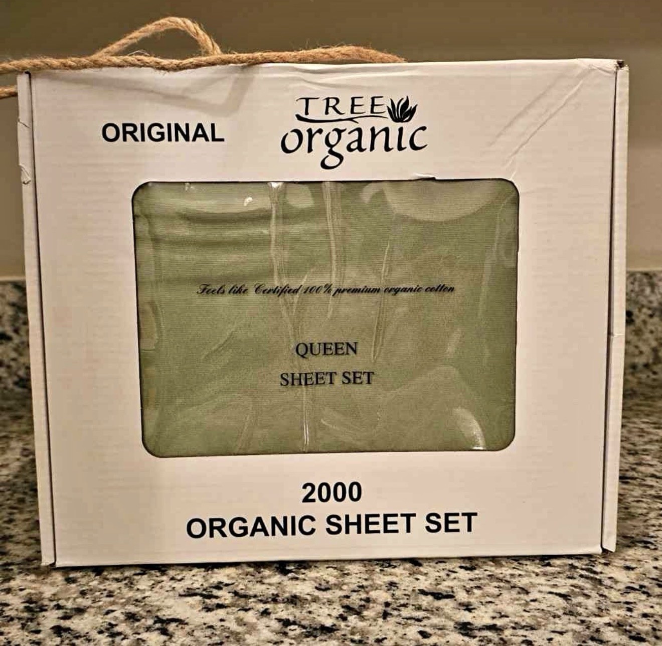Tree Organic Queen Sheet Set 2000 Green Organic Cotton Solid Bedroom Rectangular gallery
