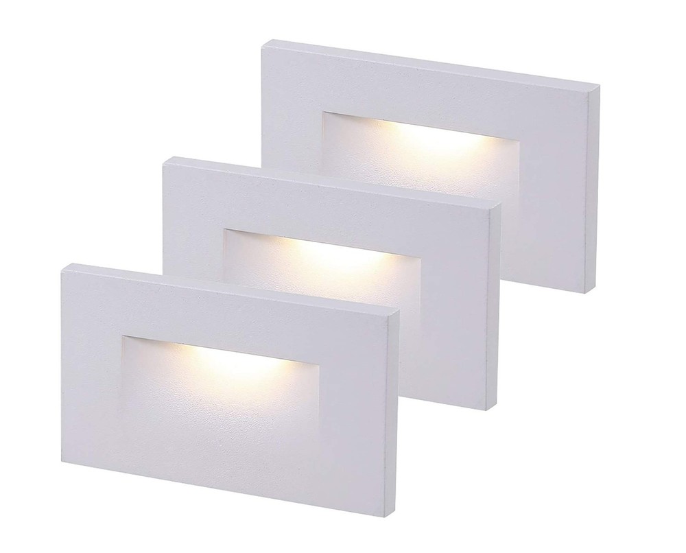 120V Dimmable LED Step Light 3-Pack 3000K Warm White Indoor/Outdoor