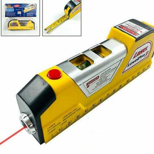 Laser Level Horizontal Vertical Line Measure Measuring Tape Ruler Meter Tool gallery