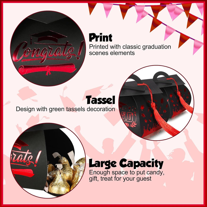 30 Graduation Cap Gift Boxes with Tassel for Class of 2026 Party Favors gallery
