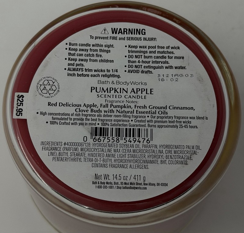 Bath & Body Works PUMPKIN APPLE Large 3-Wick Candle, 14.5oz gallery