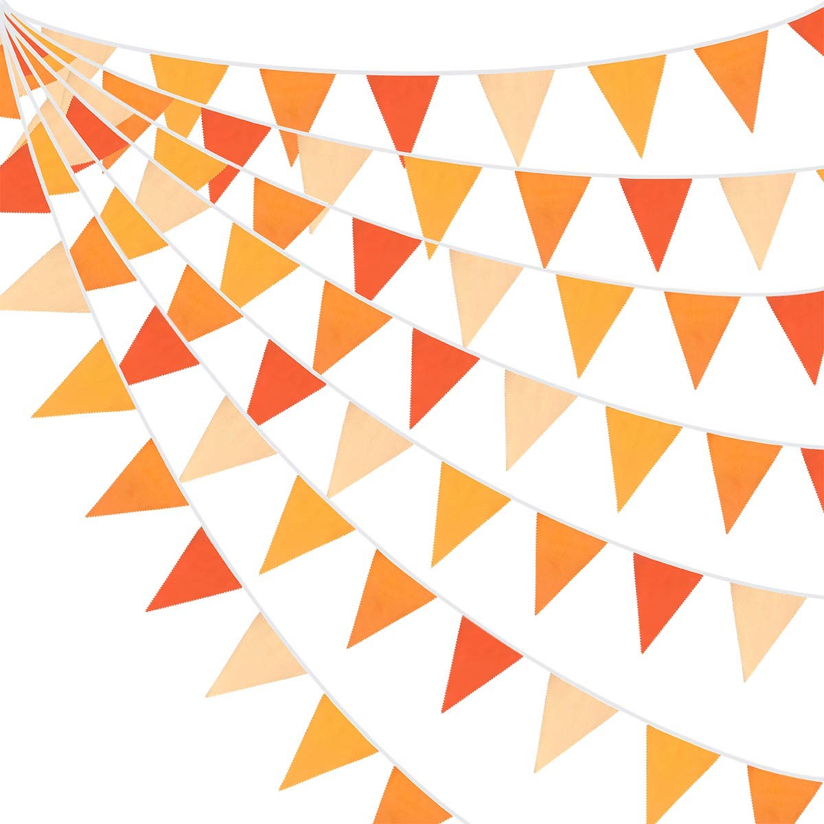 10M/32Ft Fall Orange Party Decorations Kit Bunting Banner Fabric Triangle Flag gallery