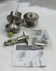 Schlage – Key Entry – Single Cylinder Doorknob Lock Set Brushed Nickle