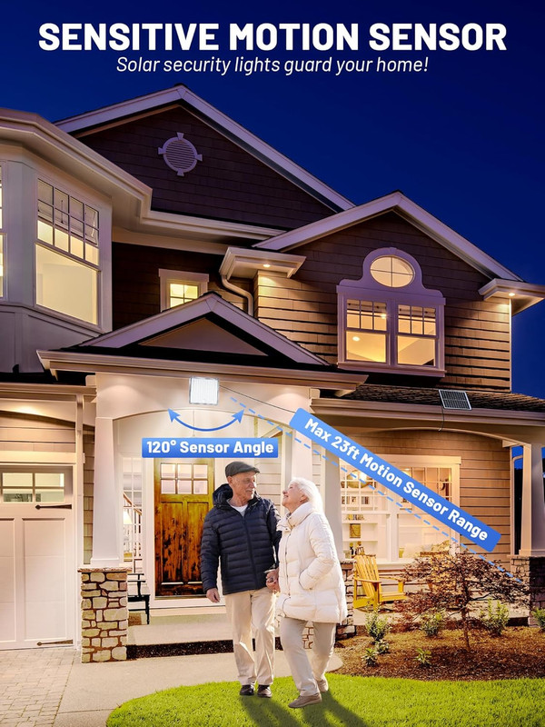 Solar Shed Light,Solor outside Light with 23Ft Cable,5 Motion Modes,Solar Flood gallery