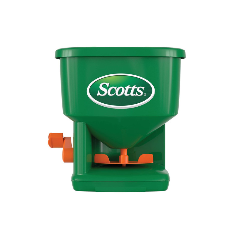 Scotts Whirl Hand-Powered Spreader For Grass Seed Fertilizer Salt Ice Melt gallery
