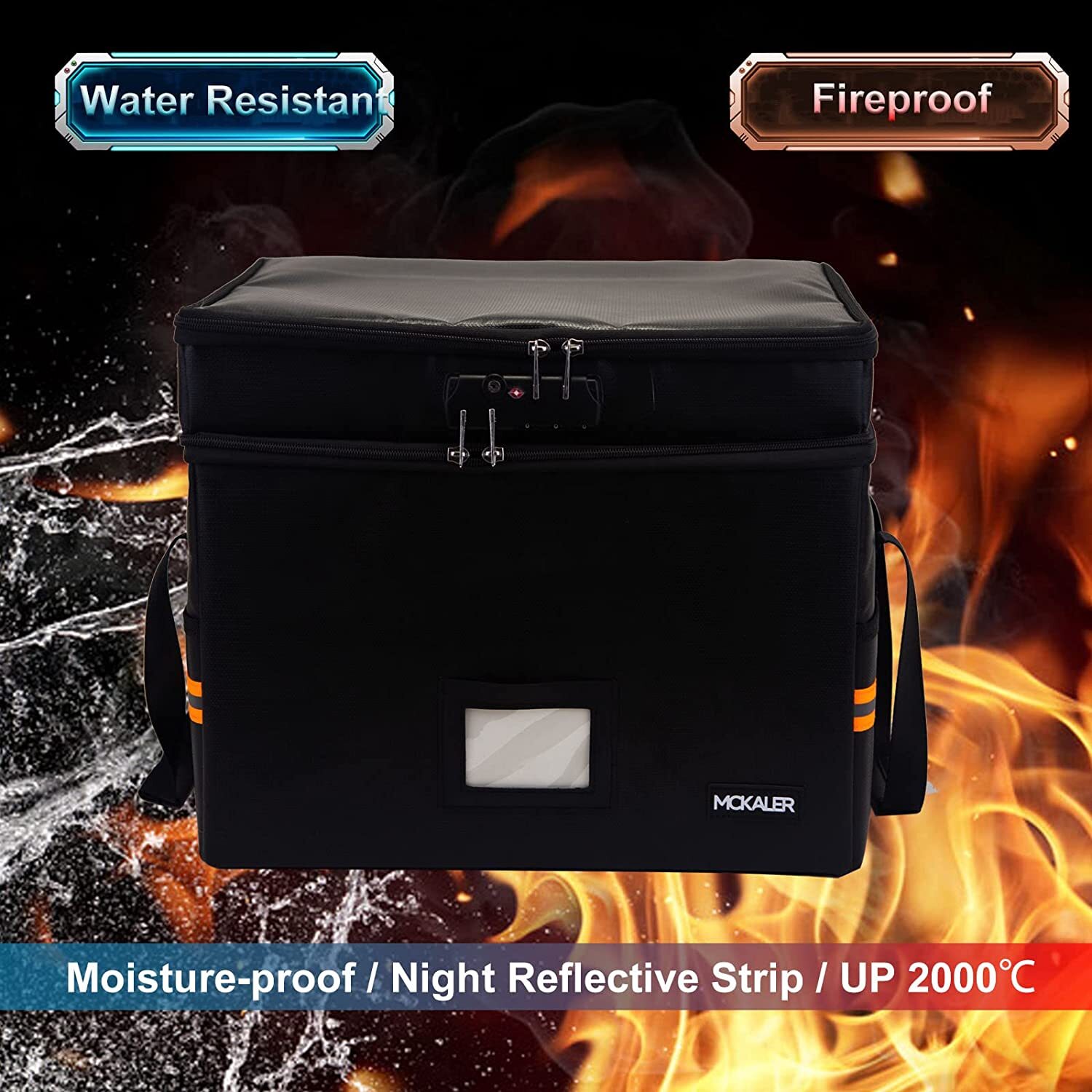 Fireproof Document Safe Box with Lock,Water-resistant Organizer Storage Portable gallery