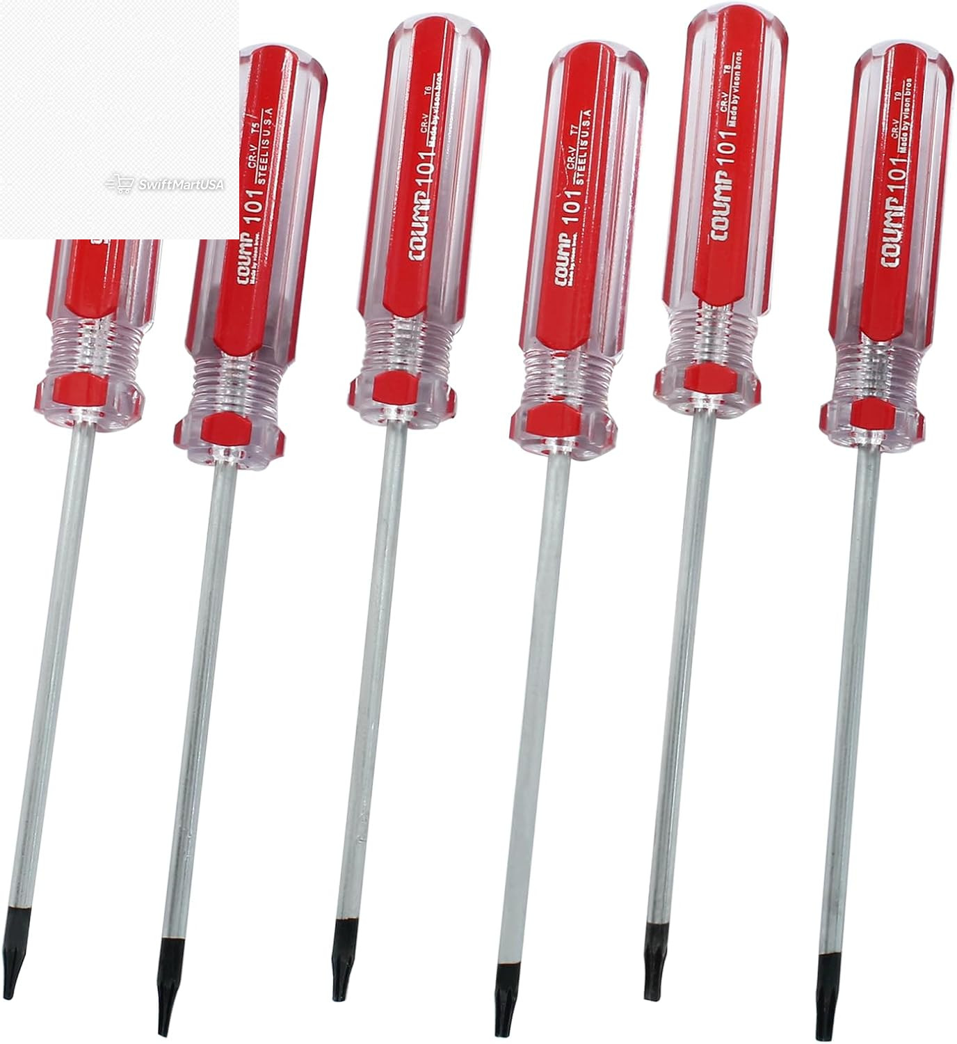 6 Pc Security Torx Screwdriver Set with Magnetic Tip, T10 T15 T20 T25 T27 T30 Cr gallery