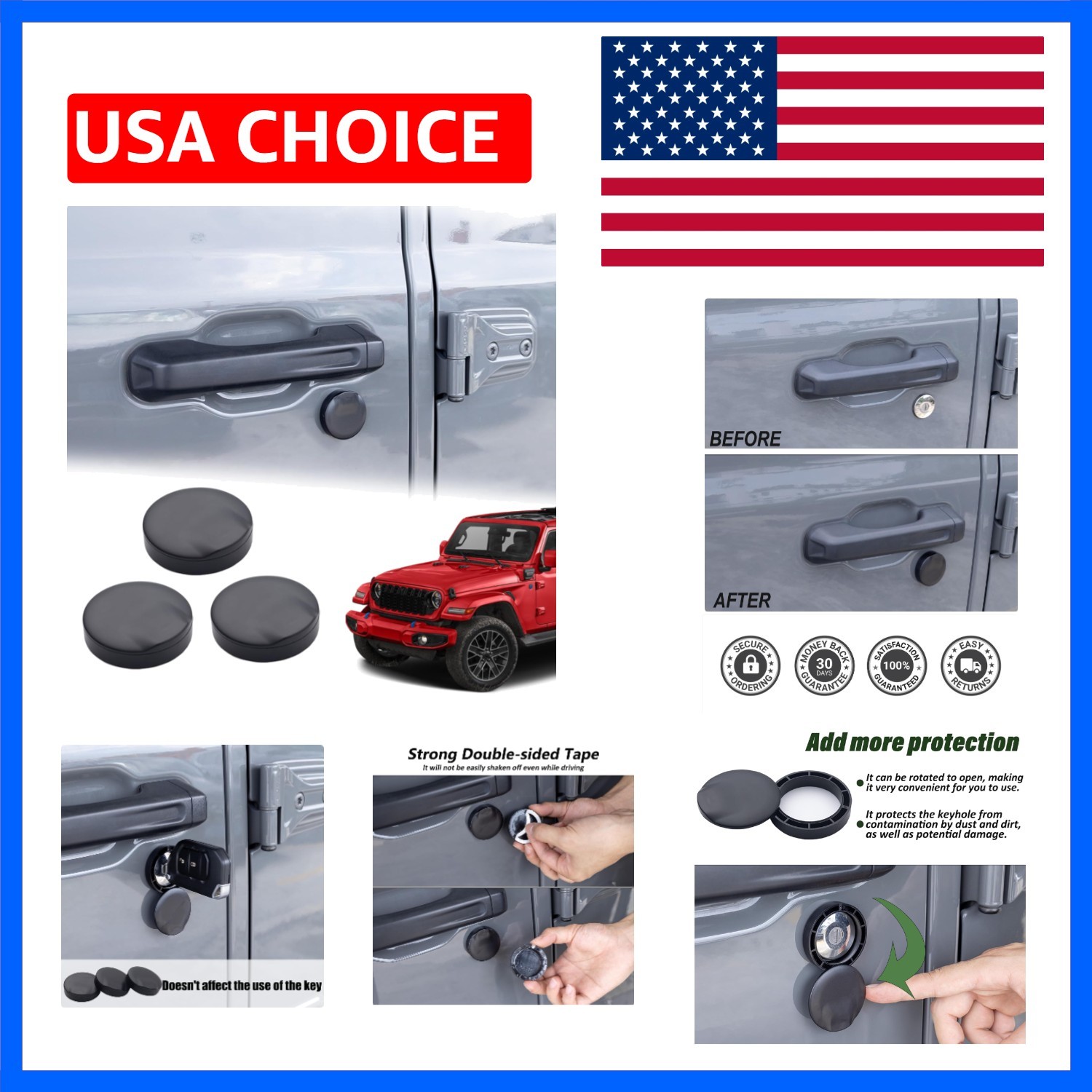 Keyhole Covers Compatible with 2018-2021 2022 2023 2024 2025 2026 Jeep Wrangl... gallery