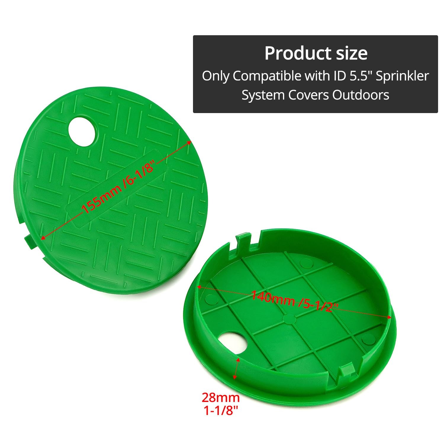 `2Pack Round Sprinkler Valve Box Cover Lid 5.5" ID 6" OD Irrigation QWORK` gallery