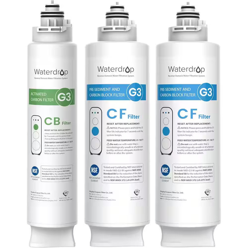 WDG3 Replacement Filter 1-Year Combo: 2 WD-G3-CF and 1 WD-G3-CB, Compatible with gallery