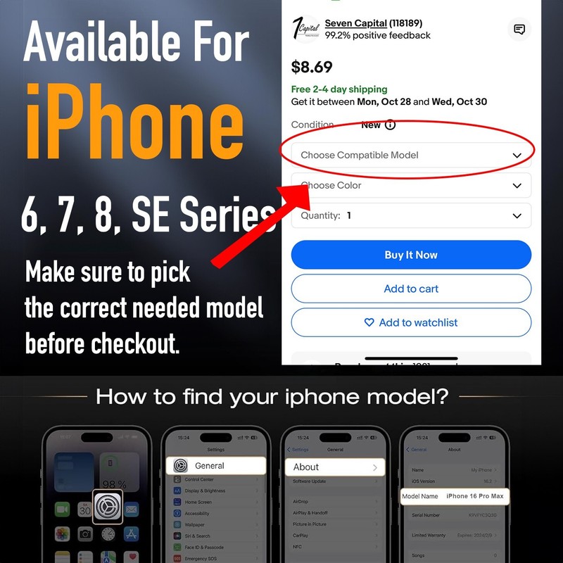 Shockproof Case For iPhone 6 7 8 Plus SE 2 3 Rugged Clip Cover Screen Protector gallery