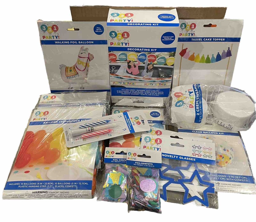 321 Party Decorating Kit Includes All You Need To Celebrate A Birthday, New