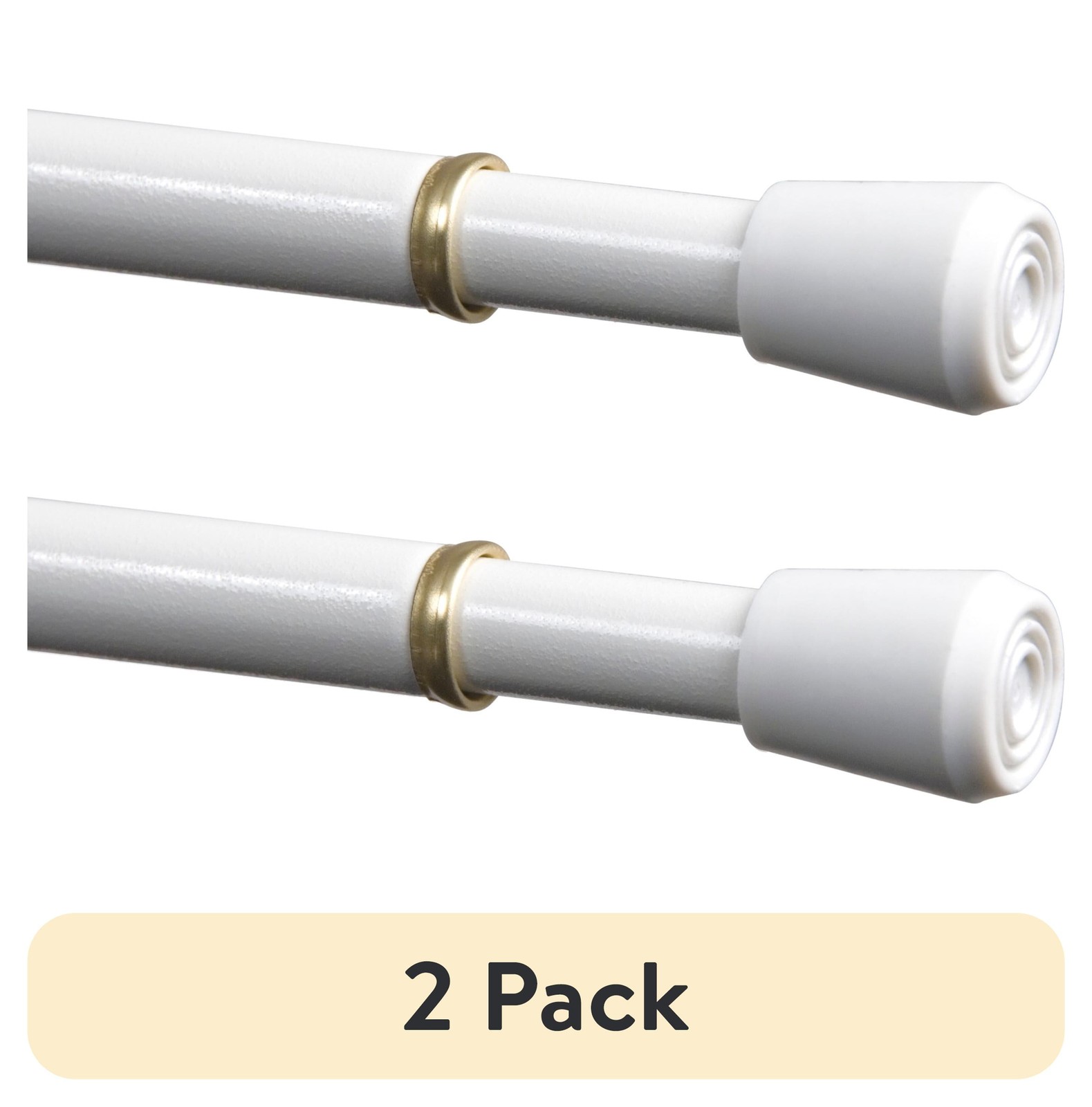 (2 pack) Mainstays 28-48 in. Adjustable Spring Tension Curtain Rod, 7/16 in gallery