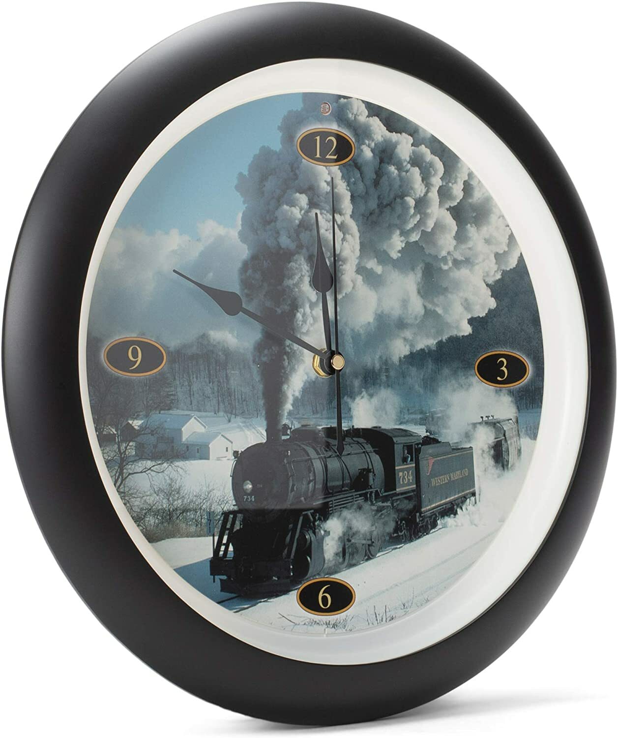 Locomotive Legends Steam Engine Train Sounds 13 Inch Hanging Wall Clock gallery