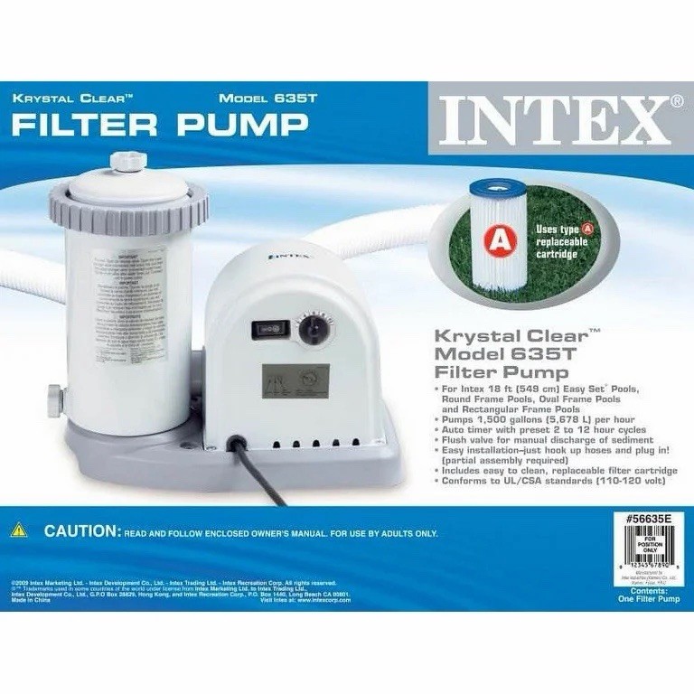 INTEX 1500 GPH Easy Set Swimming Pool Filter Pump with Timer | 56635E gallery