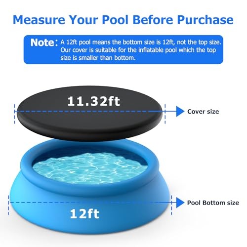 12 ft Round Pool Cover, Compatible with Intex/Bestway Outdoor Round 12 Ft gallery