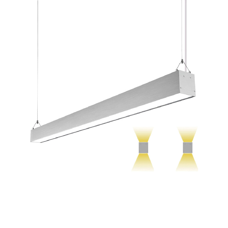 LED 4FT Architectural Linear Strip Light 40W 3000K-4000K-5000K Silver Dim