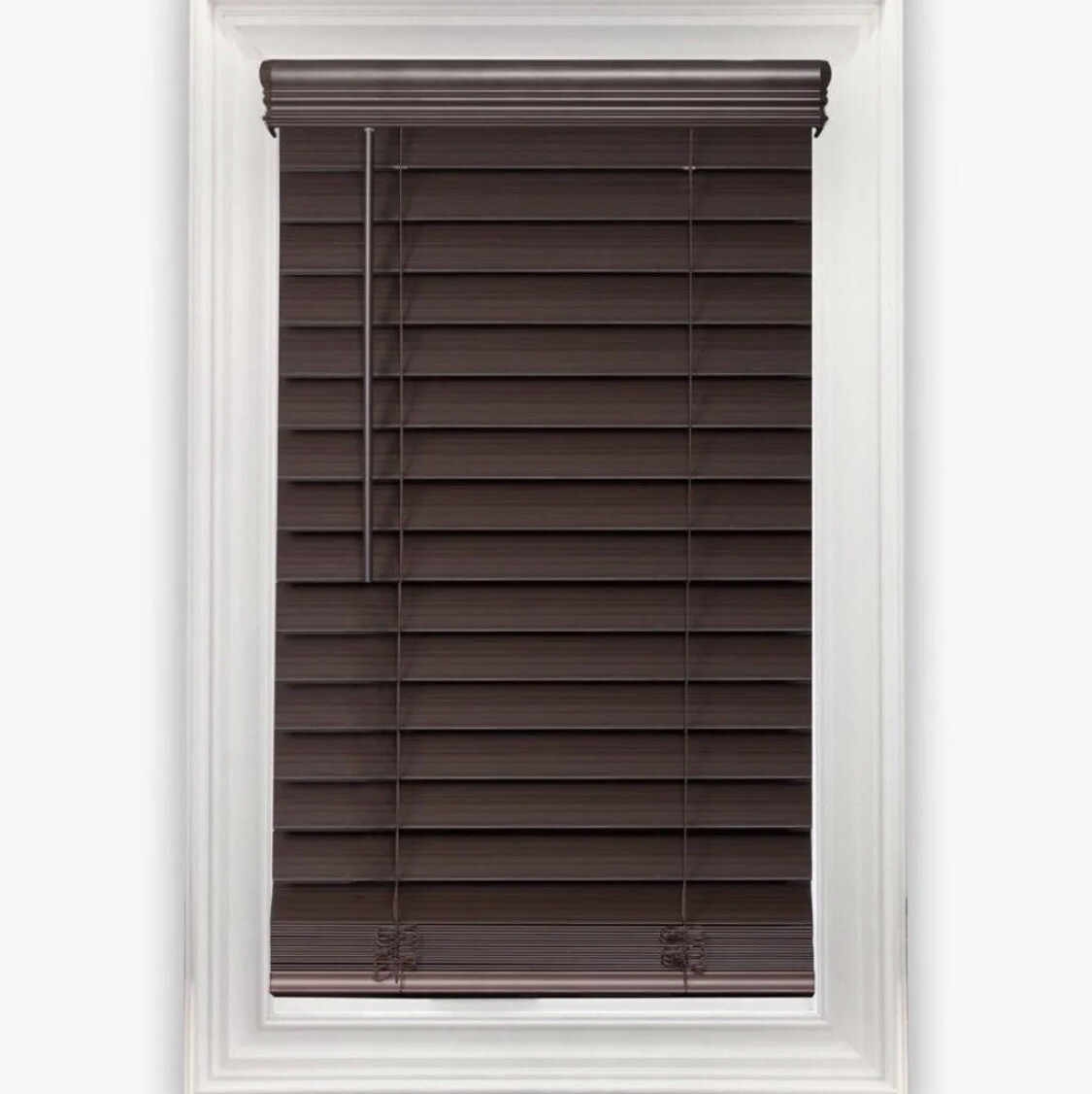 29 X 72 Inch Home Decorators Espresso Cordless 2-1/2 in. Premium Faux Wood Blind gallery