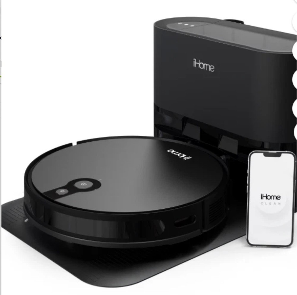 iHome AutoVac Eclipse Pro Robot Vacuum, Auto Empty Base, Ultra Suction, 120 Min
