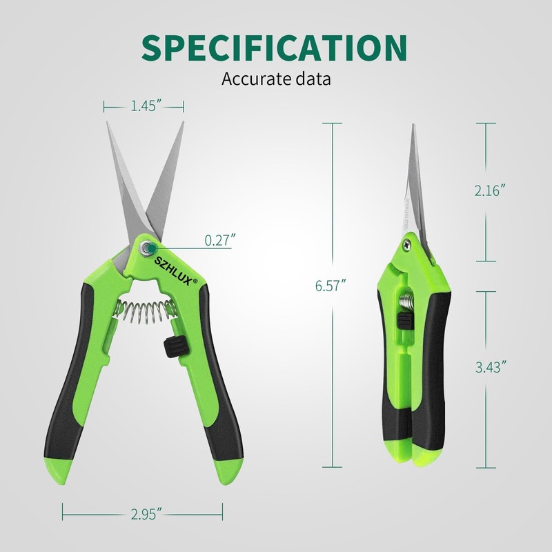 SZHLUX 1-Pack Pruning Shears, 6.5'' Gardening Hand Pruner, Professional Green gallery