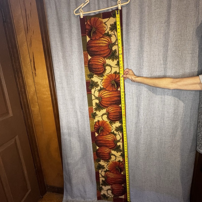 Vintage Fall Pumpkin Table Runner 12x70 Harvest Pumpkin Vine Autumn Decor gallery