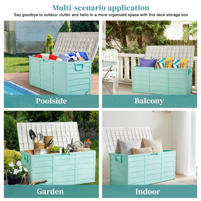 Storage Box 75GAL Tool Case Cushion Organizer with Wheels for Outdoor Garden gallery