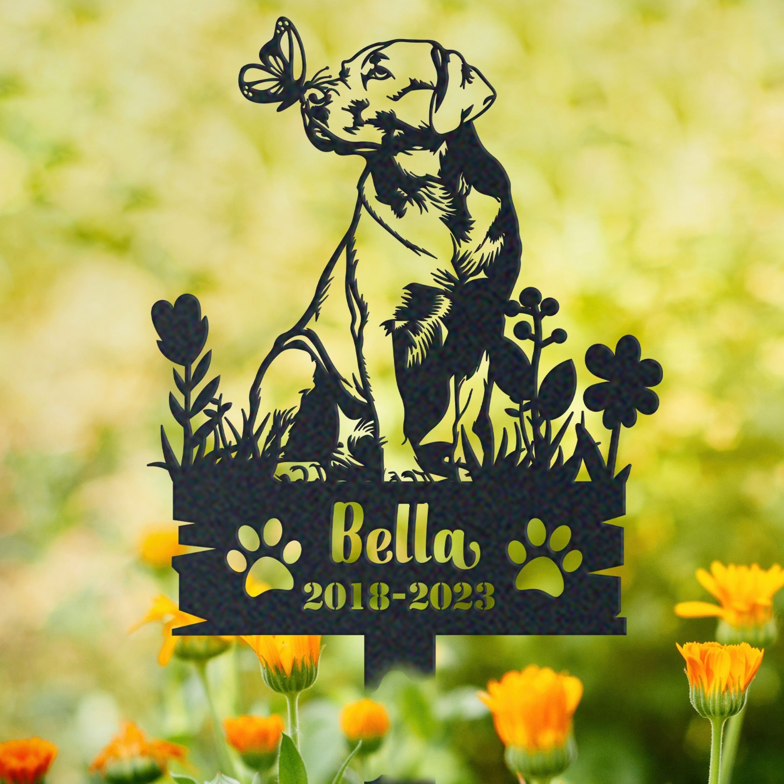 Personalized Dog Memorial Garden Stake, Butterfly Pet Loss Sign gallery