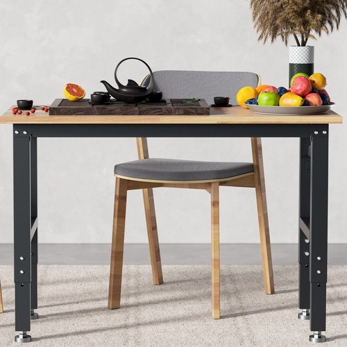 WORKPRO 48"x22" Adjustable Garage Workbench Rubber Wood Top Heavy-Duty Work Desk gallery