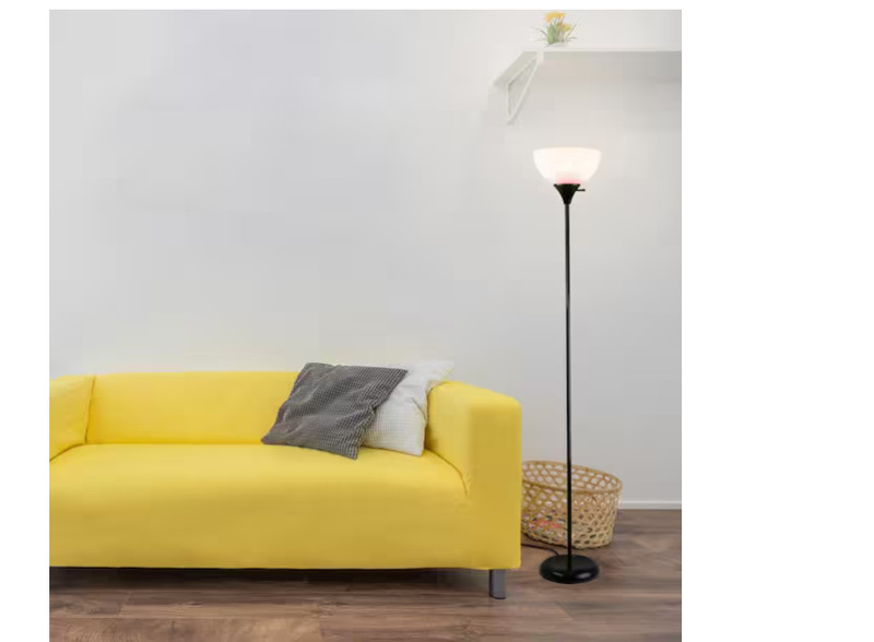 71 In. Torchiere Charles Standing Floor Lamp, LED Torch Uplighting for Bedroom/L gallery