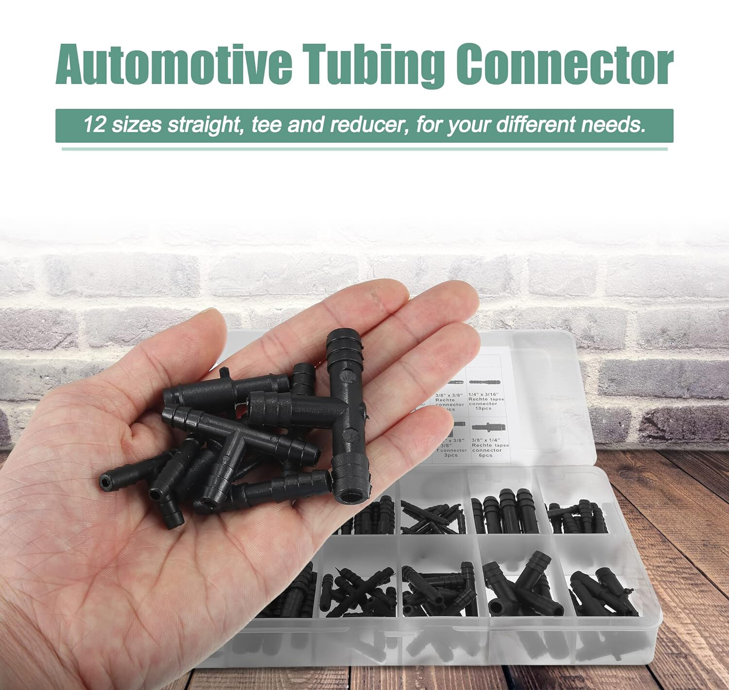 113Pcs 12 Sizes Barbed Type Automotive Vacuum Connector Assortment Kits US STOCK gallery