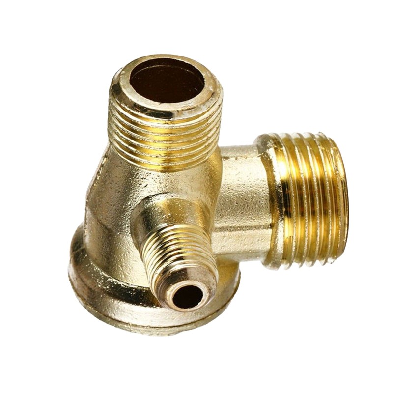 Central Pneumatic Air Compressor Check Valve 3-Port Brass 20mm/16mm/10mm-PartsJx gallery