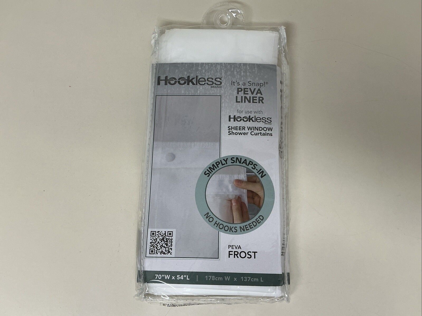 Hookless Shower Curtain Liner Polyester Frost 70" x 54" 369836 gallery