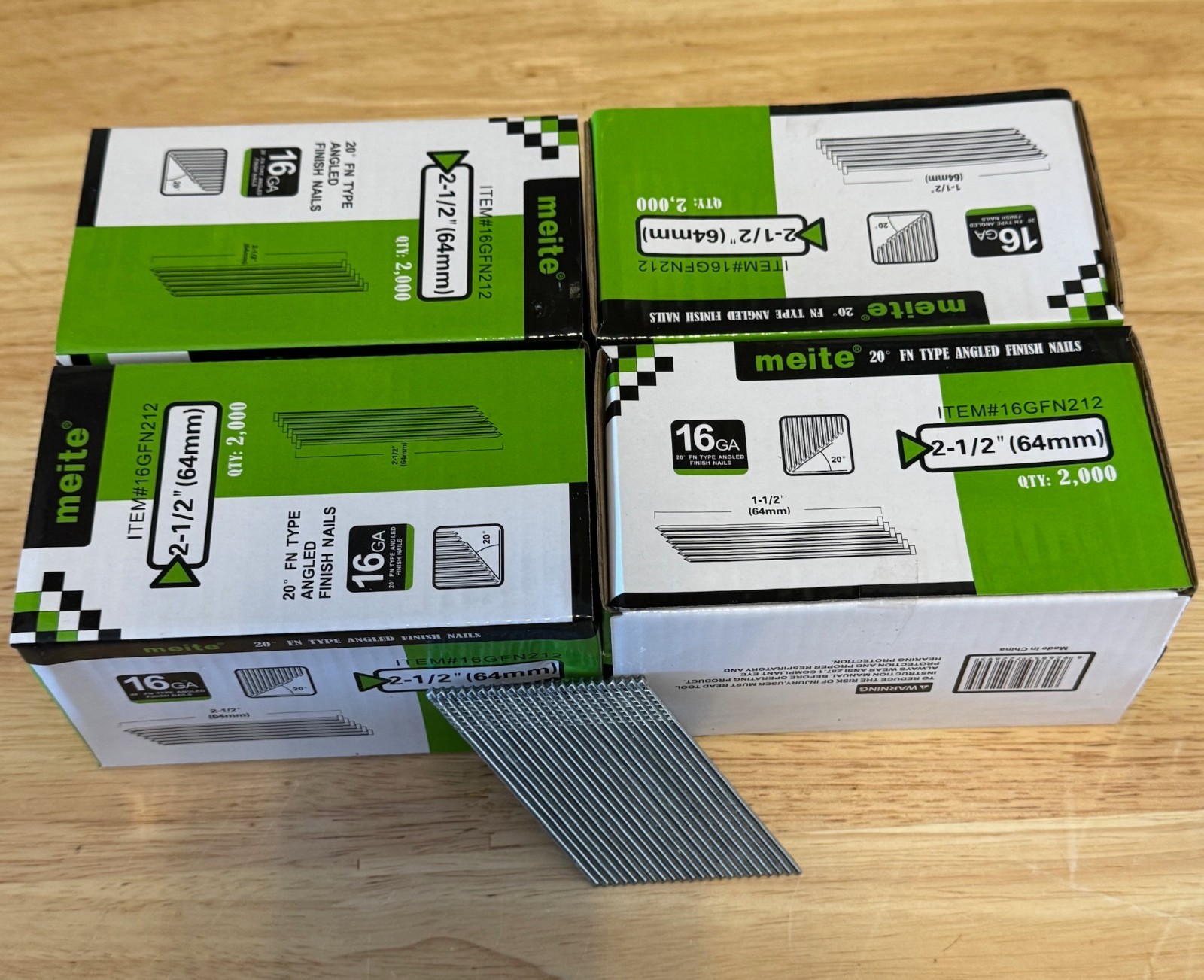 2-1/2" 16 Gauge Angled Finish Nails for Paslode, DeWalt, Millwaukee 8,000/Cs. gallery